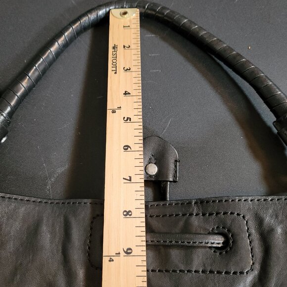 Frye Demi Hobo Women's Black Leather Studded Bottom Square Handbag - Picture 13 of 13